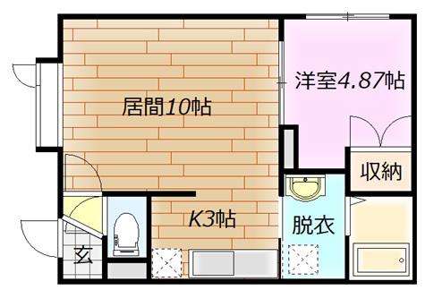 コンフォール・ポピー(1LDK/1階)の間取り写真