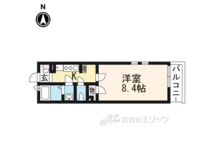 クレイノセントコージア山崎(1K/2階)の間取り写真