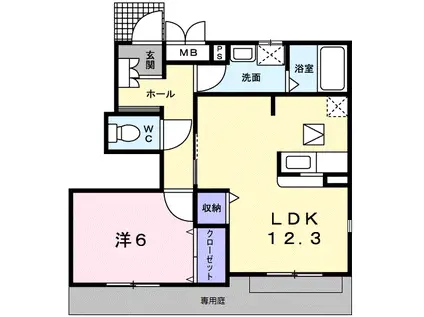 フェルマータIII(1LDK/1階)の間取り写真