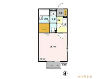 アバンサール一社(1K/2階)の間取り写真