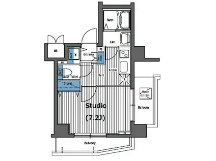 ガラ・グランディ西新宿(1K/4階)の間取り写真