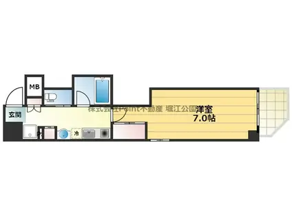 ROHIRUTE谷町9丁目(1K/2階)の間取り写真