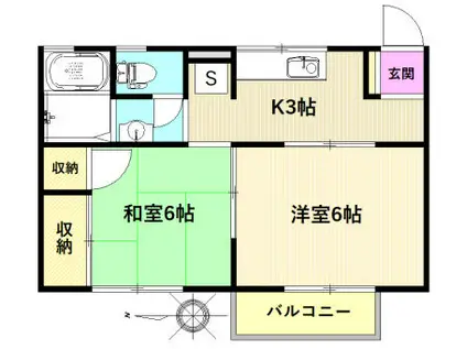 ハイツ寿(2K/2階)の間取り写真