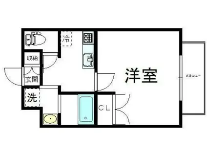 SH.GAKUNAN(1K/2階)の間取り写真