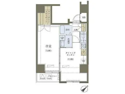 リヴシティ神田(1DK/5階)の間取り写真