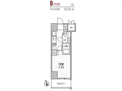 SEASON FLATS 浅草(1K/10階)の間取り写真