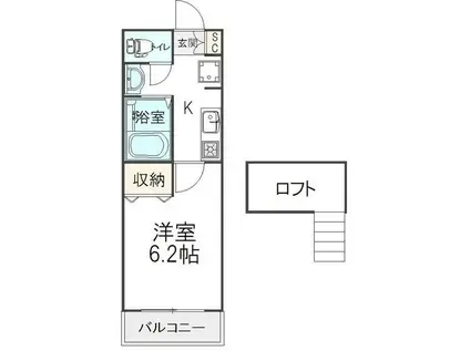 ロジュマン・モネ(1K/1階)の間取り写真