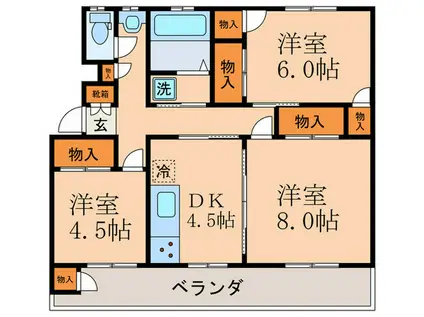 YHC大宅(3DK/3階)の間取り写真