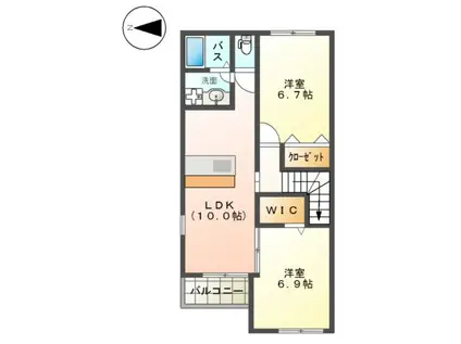 ウエイド フルスII(2LDK/2階)の間取り写真