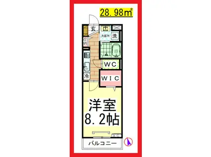 DL ヴィラ新天地 (1K/1階)の間取り写真