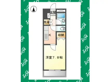 ユニグローブ(1K/2階)の間取り写真