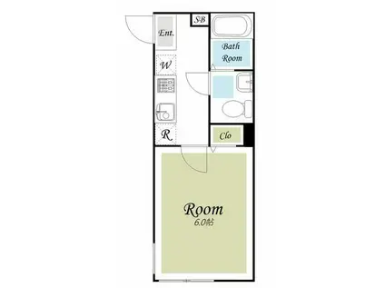 THE OPAL(1K/4階)の間取り写真