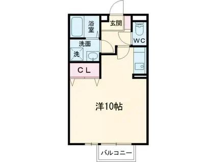 リヴェール(ワンルーム/1階)の間取り写真