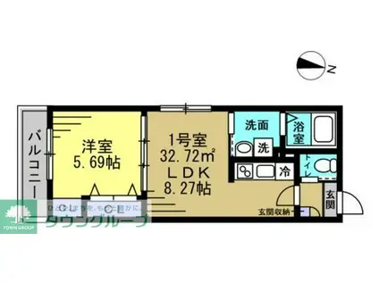 メゾン・ド・PLUM蘇我(1LDK/3階)の間取り写真
