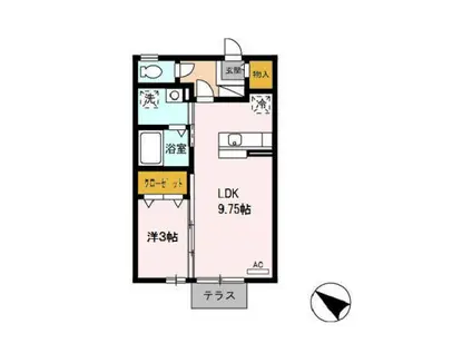 ヴィレッジ柳沢(1LDK/1階)の間取り写真