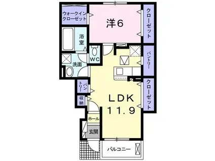 フォレストK(1LDK/1階)の間取り写真