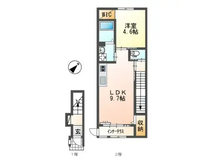 小田渕町アパート(1LDK/1階)の間取り写真