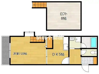 AIOガーデン宮前(1DK/2階)の間取り写真