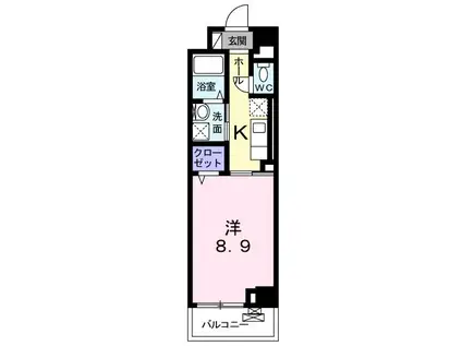 BONHEUR静徳(1K/2階)の間取り写真