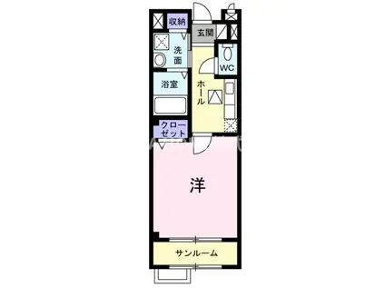 メゾン カンタービレ(1K/1階)の間取り写真