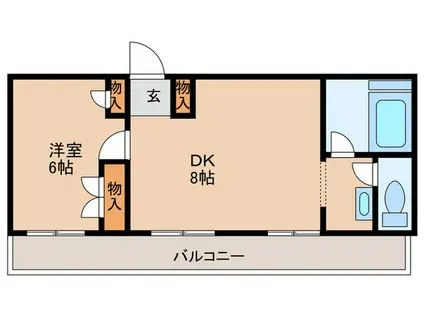 ロイヤルマンション(1DK/6階)の間取り写真