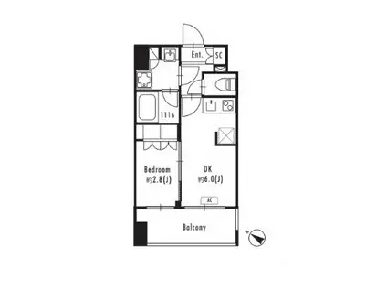 プライマル森下II(1DK/7階)の間取り写真
