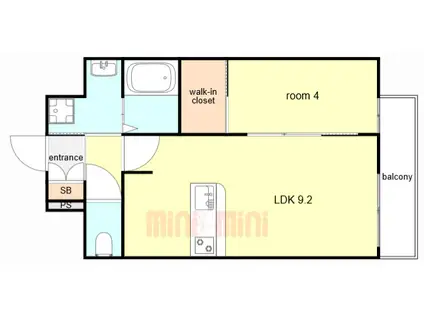 プレサンス尼崎アルモナ(1LDK/7階)の間取り写真