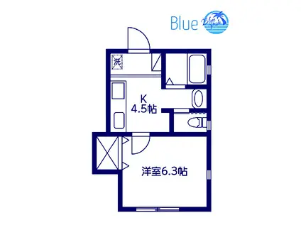 ヴィヴィエンダ藤沢本町(1K/2階)の間取り写真