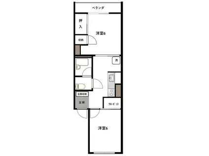 文祥堂マンション(2K/3階)の間取り写真