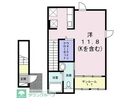 エスト ラルーチェ(ワンルーム/2階)の間取り写真