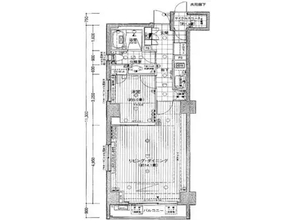 日本橋室町デュープレックスポーション(1LDK/3階)の間取り写真