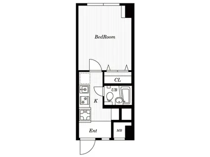 リバーサイド木場(1K/1階)の間取り写真