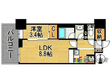 西新 TENGOODCITY SAVOY(1LDK/10階)の間取り写真