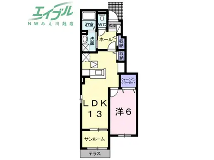 フィロス グローリー(1LDK/1階)の間取り写真