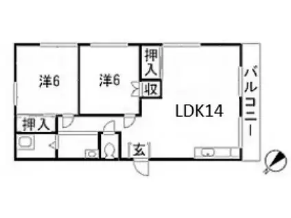 コーポ香鯉園(2LDK/3階)の間取り写真