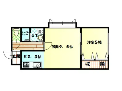 AMU5・23(1LDK/3階)の間取り写真