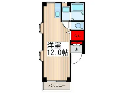 アルス朝霞(ワンルーム/2階)の間取り写真
