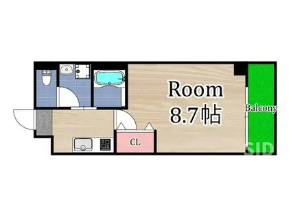 ボヌール鶴見(1K/6階)の間取り写真