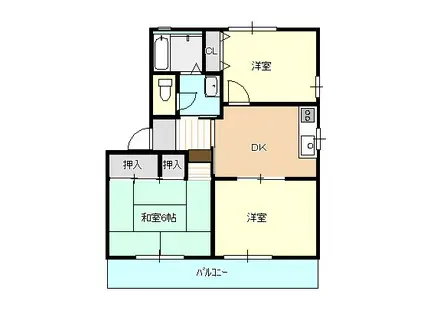 グランディ(3DK/2階)の間取り写真