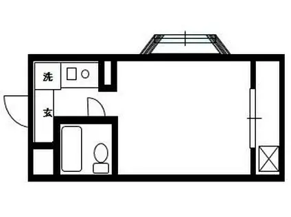 SANNOU UNIT(1K/3階)の間取り写真