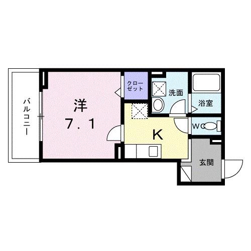 ヒカルサ京都大宮中林II(1K/3階)の間取り写真