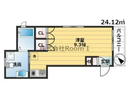 カーサフェリーチェ・旭化成ヘーベルメゾンHEBEL HAUS(ワンルーム/3階)の間取り写真