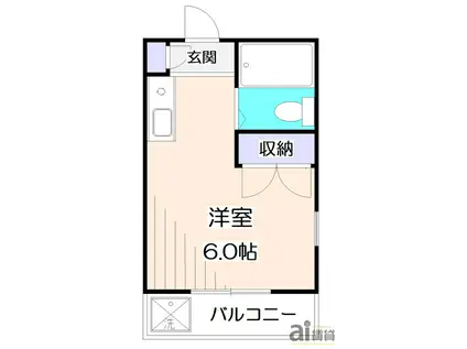 コーポユウエーII(ワンルーム/1階)の間取り写真