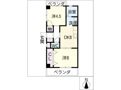 アイリス中平(2DK/2階)の間取り写真