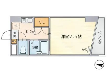 サンハイツ豊岡(1K/1階)の間取り写真