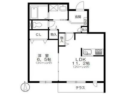 パークコート哲学堂(1LDK/1階)の間取り写真