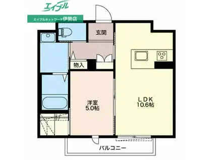 コンフォーザホウジ(1LDK/2階)の間取り写真
