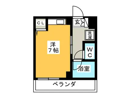 アイダビル(ワンルーム/4階)の間取り写真