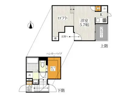 CB古賀セレナ(1SK/1階)の間取り写真