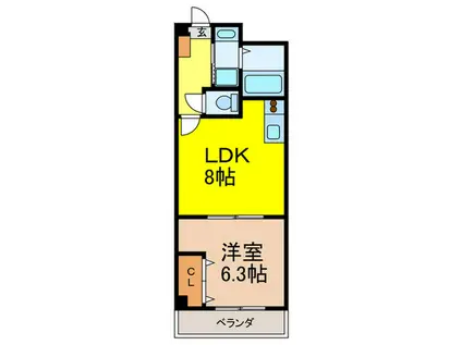 アイファースト清荒神(1LDK/2階)の間取り写真